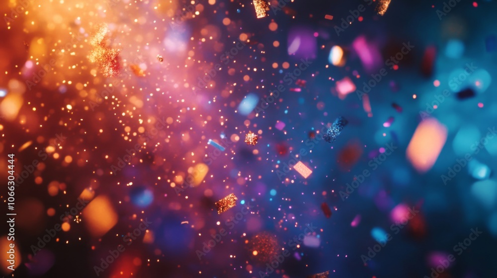 Fototapeta premium Abstract Background with Confetti and Glitter