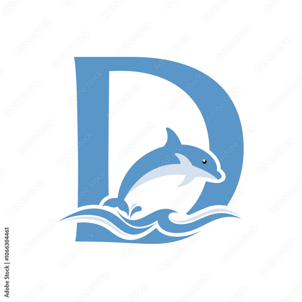 Letter D dolphin logo design vector,editable eps 10. Letter D dolphin logo design vector,editable eps 10.
