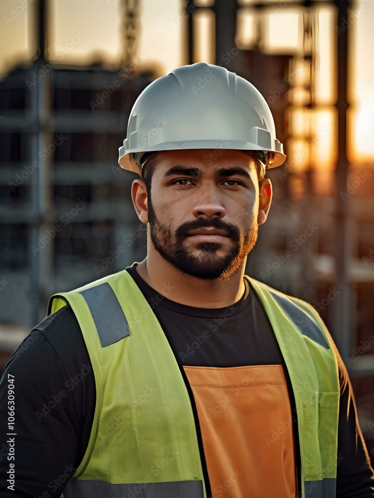 Fototapeta premium very muscular construction worker
