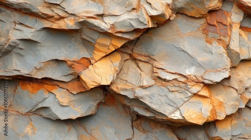 Close-up of a Grey and Orange Rock Formation