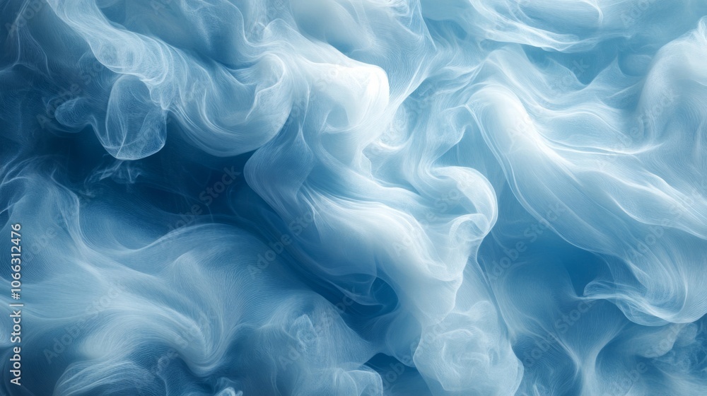 Obraz premium Abstract Blue and White Fabric Swirls