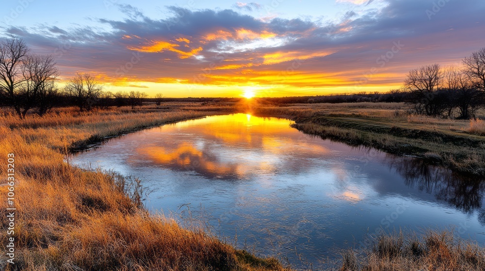 Tranquil Lake Reflection at Dusk with Colorful Skies and Serene Nature Surroundings for Relaxation Tranquil Lake Reflection at Dusk with Colorful Skies and Serene Nature Surroundings for Relaxation