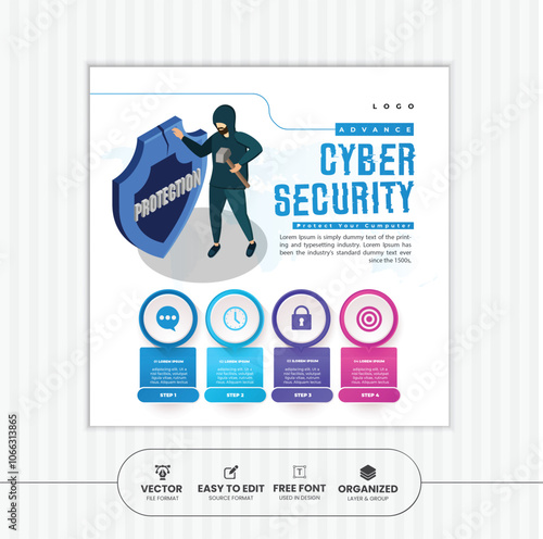 Cyber Security social media post design template