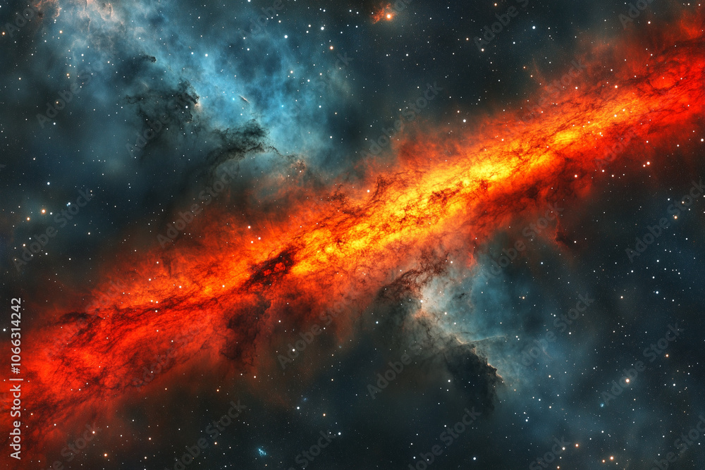 Fototapeta premium space of space. he majestic beauty of a swirling spiral galaxy, with vivid colors and intricate star formations. 8k highest resolution, full scenes clear shot.