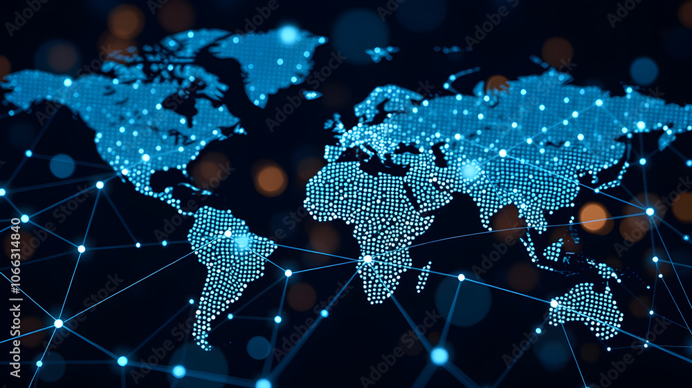 Fototapeta premium World map concept background. Modern Global map creative concept. AI generated image, ai