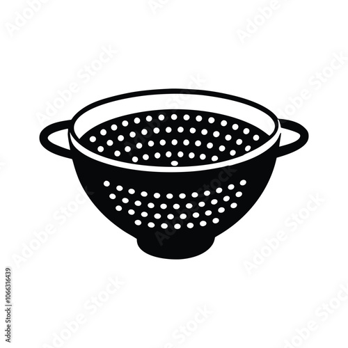 strainer silhouette vector art for kitchen tool design