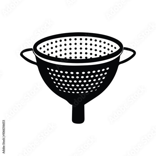 strainer silhouette vector art for kitchen tool design