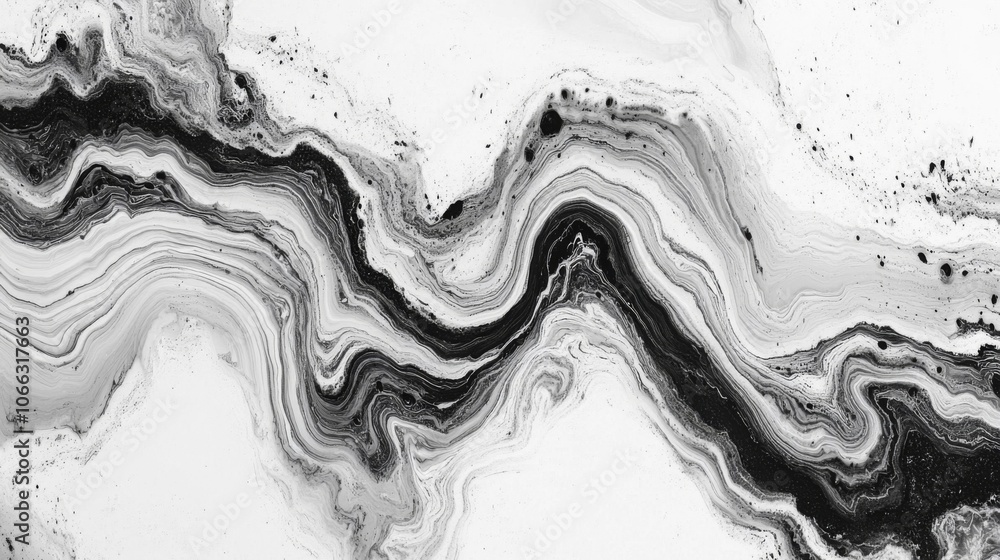 Black and White Abstract Swirling Paint Design Black and White Abstract Swirling Paint Design