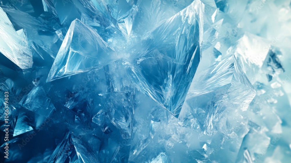 Abstract Close-Up of Crystalline Ice Formations Abstract Close-Up of Crystalline Ice Formations