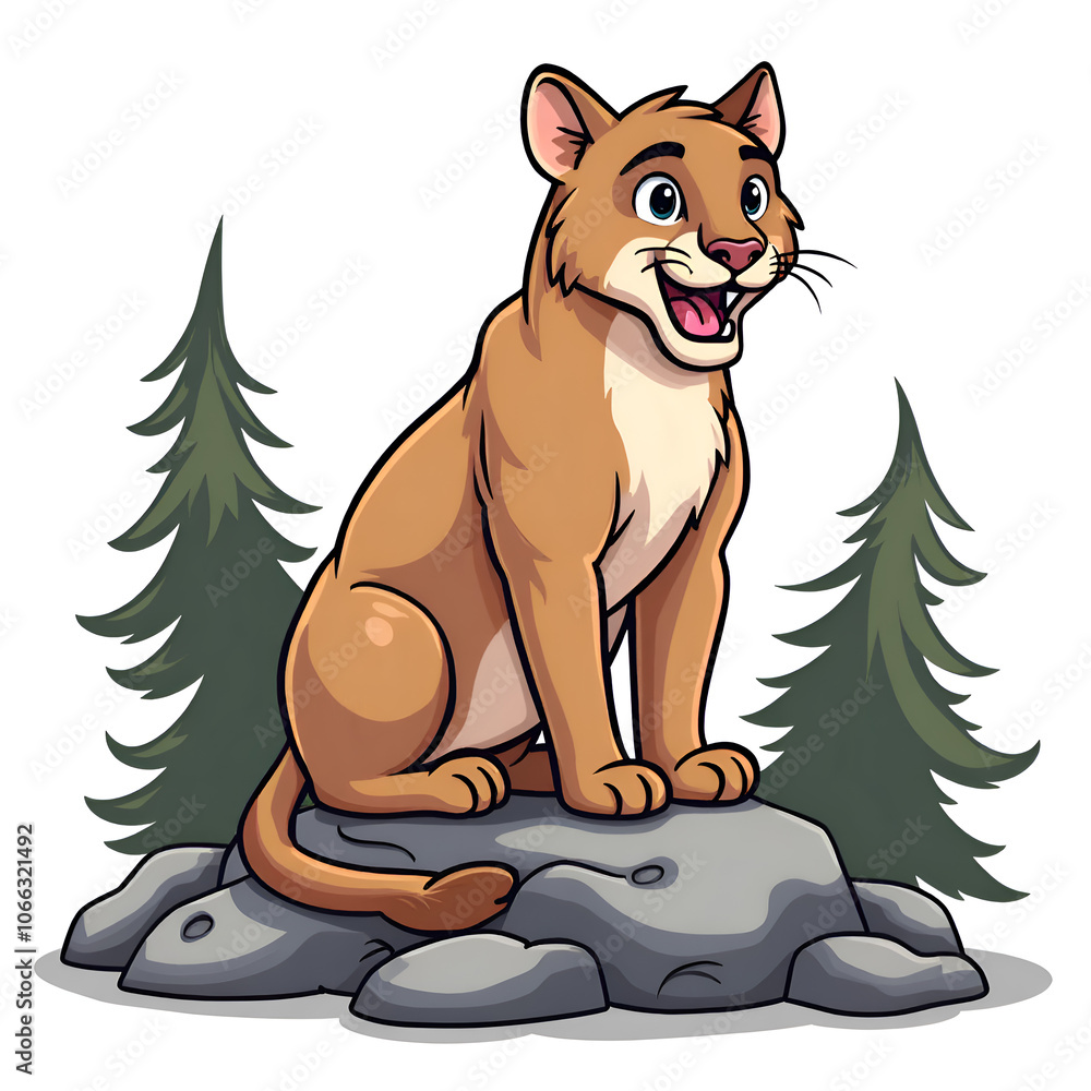 Embrace adventure and joy with the spirit of the wild cat on the mountain top , digital illustration of character design concept. Embrace adventure and joy with the spirit of the wild cat on the mountain top , digital illustration of character design concept.