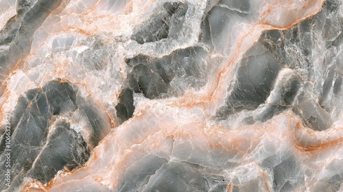 Close-up Texture of Grey, White, and Orange Marble Stone photo