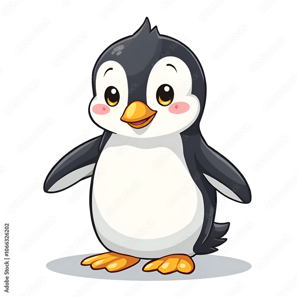 Obraz premium Embrace joy with a playful penguin spreading happiness to everyone around, illustration of character design concept.