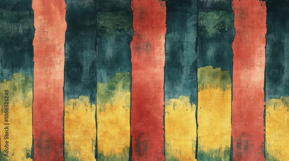 Abstract Art with Red, Yellow, and Green Stripes Abstract Art with Red, Yellow, and Green Stripes