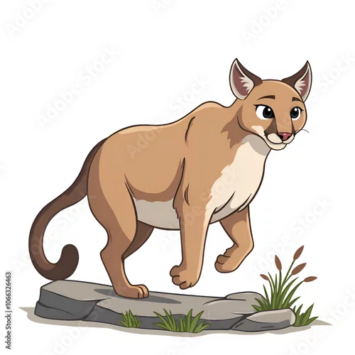 Obraz Embrace the grace and strength of a majestic mountain dweller in nature s embrace, digital illustration of character design concept.