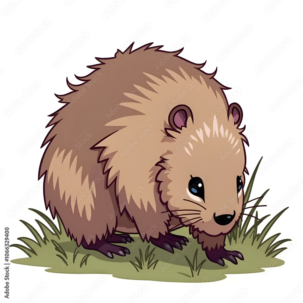 Discover the adorable charm of a friendly forest creature in a playful environment, illustration of character design concept. Discover the adorable charm of a friendly forest creature in a playful environment, illustration of character design concept.