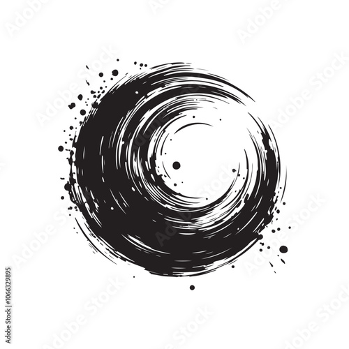 Ink Splash Vector Icons Silhouette Style - White Background.