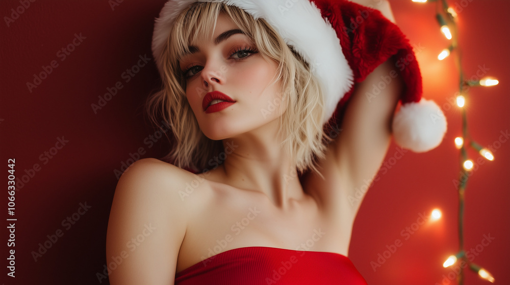 beautiful woman Santa beautiful woman Santa