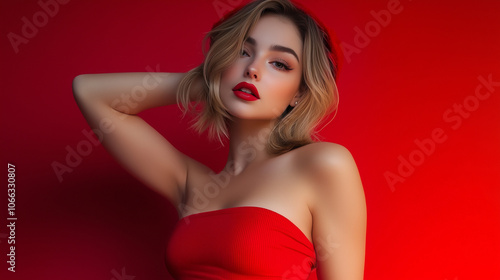 Wallpaper Mural beautiful woman Santa Torontodigital.ca