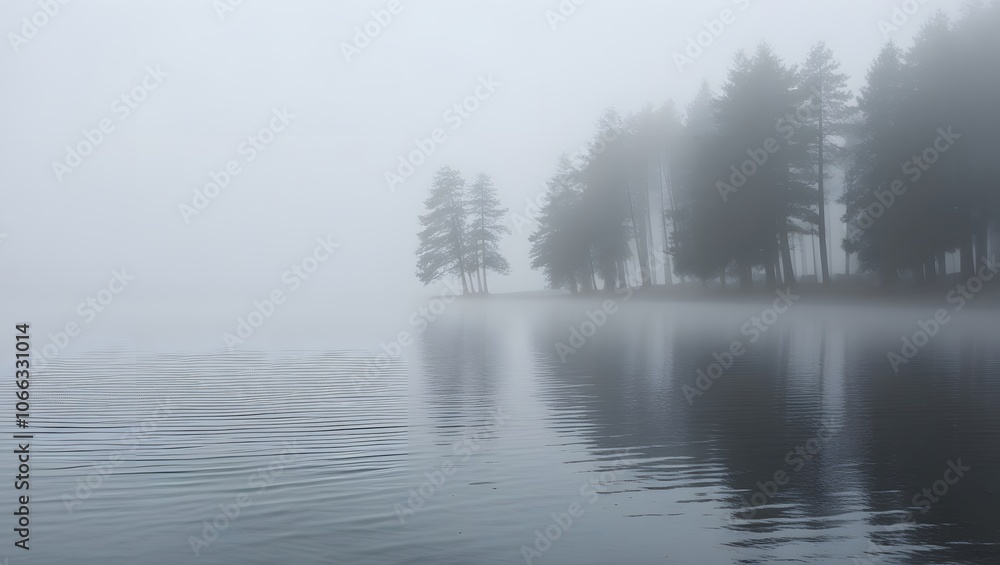 Beautiful aerial shot of a foggy forest Beautiful aerial shot of a foggy forest