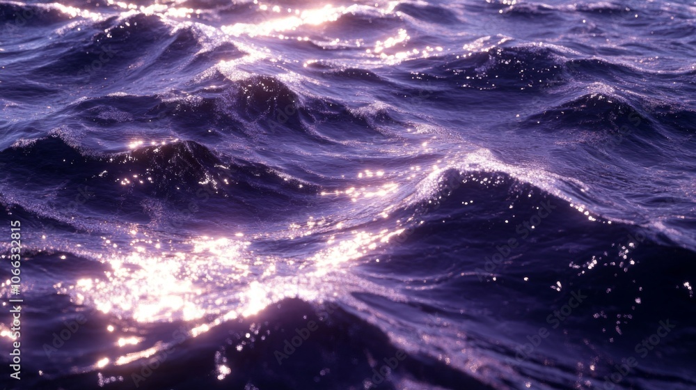 Fototapeta premium Sparkling Waves of the Violet Sea
