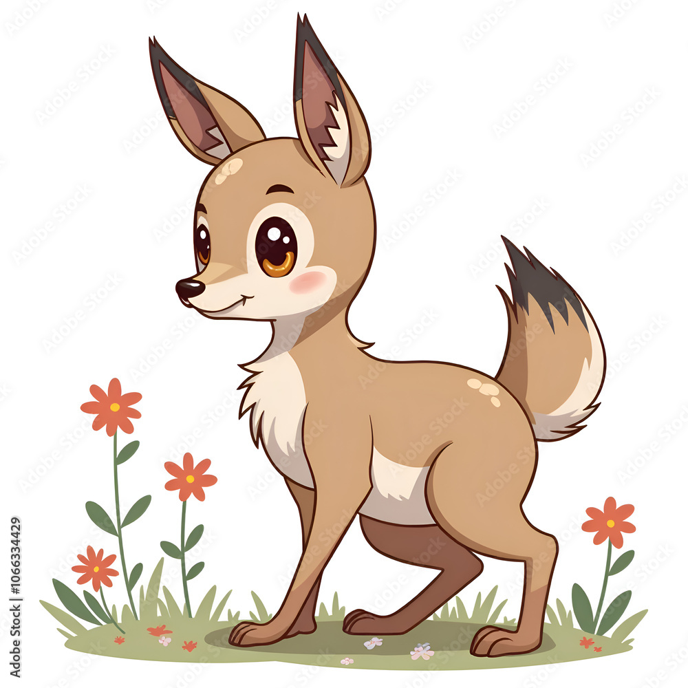 Embrace the joy of playfulness in a vibrant forest setting with a cute little fox, digital art of character design concept. Embrace the joy of playfulness in a vibrant forest setting with a cute little fox, digital art of character design concept.