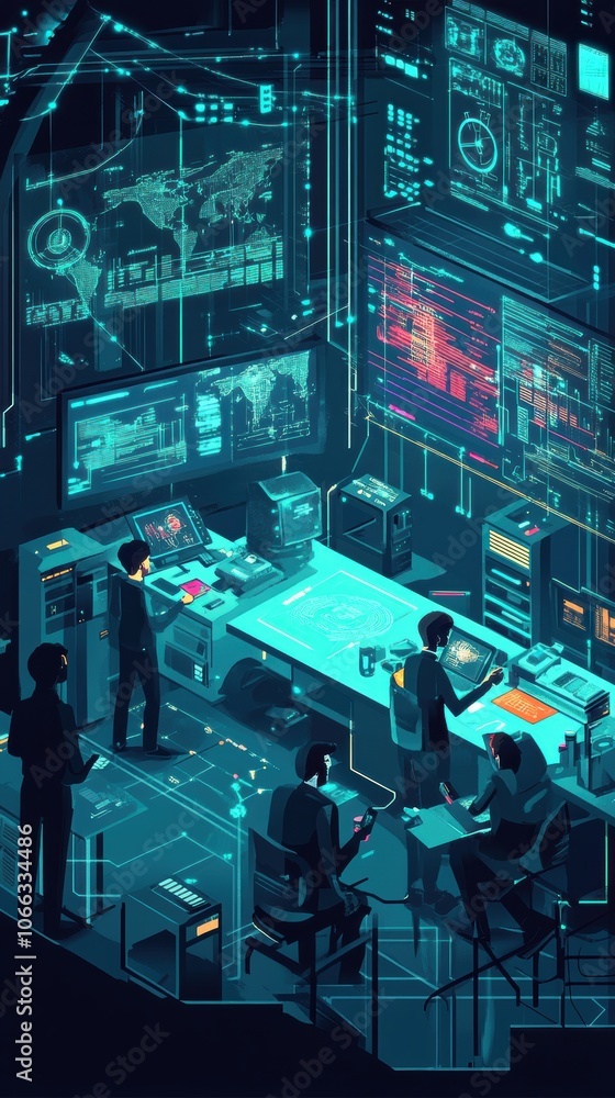 A research team in an industrial innovation lab developing futuristic product A research team in an industrial innovation lab developing futuristic product