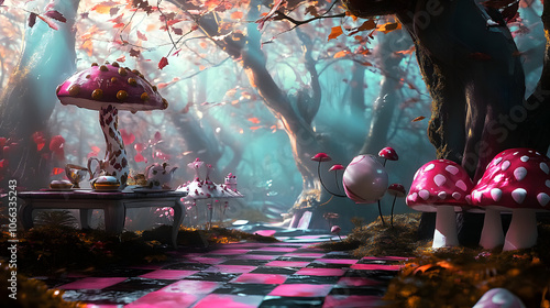 A alice in wonderland background