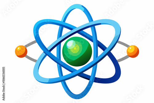 Atom icon on white background