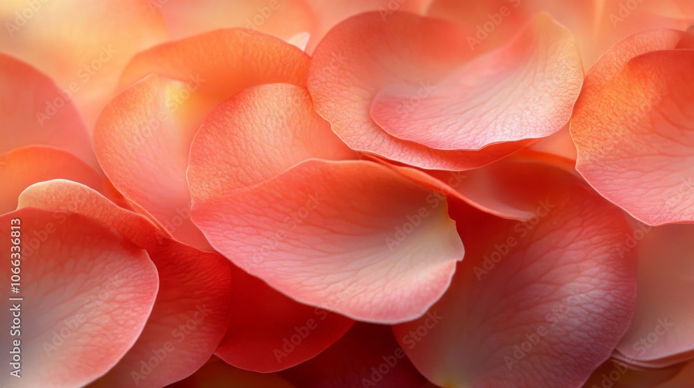 Close-up of Delicate Pink and Peach Rose Petals Close-up of Delicate Pink and Peach Rose Petals