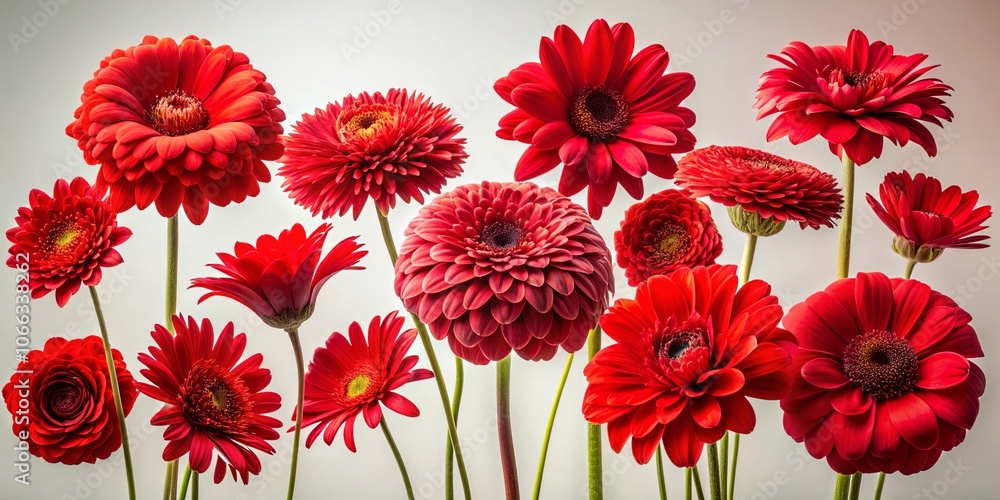 A vibrant bouquet of crimson blossoms, each petal a delicate brushstroke against a soft backdrop A vibrant bouquet of crimson blossoms, each petal a delicate brushstroke against a soft backdrop