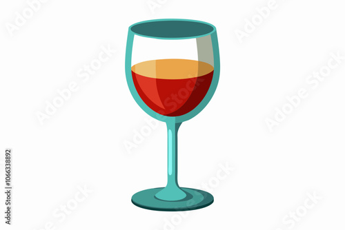 Wine glass with wine glass icon isolated on white background