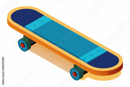 Skateboarding in the white background