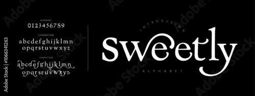 Sweetly typography beauty fashion elegant minimalist serif italic fonts decorative wedding vintage retro logos. Minimal luxury font alphabet logo. Vector illustration