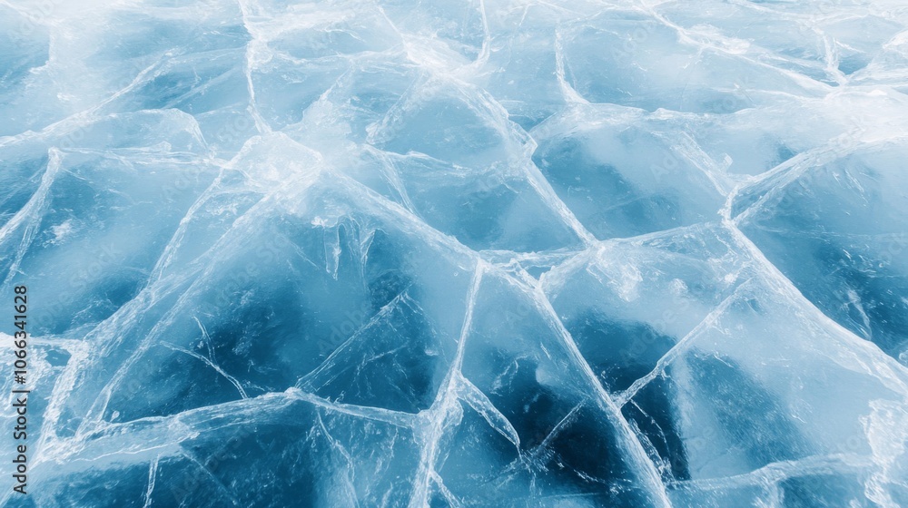 Close-up of Cracked Ice on a Frozen Lake Close-up of Cracked Ice on a Frozen Lake