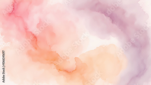 Soft pastel watercolor wash in shades of pink dreamy background 