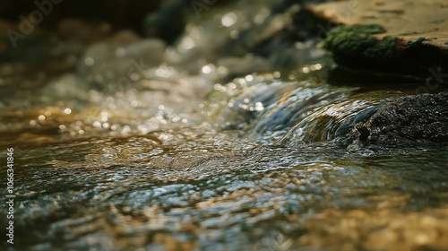 water flowing in the forest