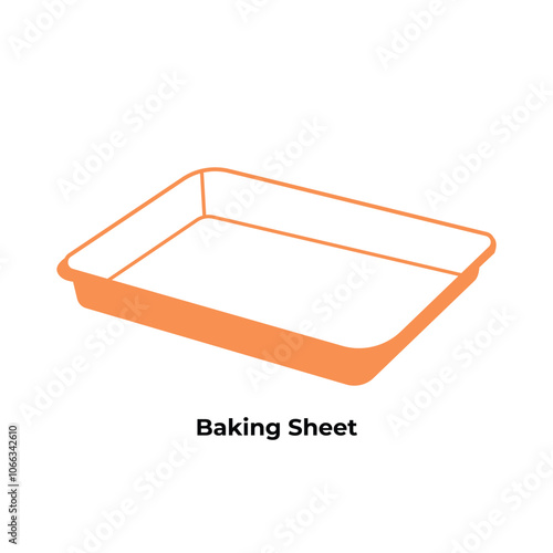 baking sheet vector art for kitchen and cooking illustration