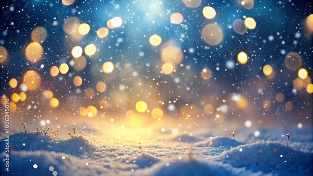 Golden Lights Reflecting on a Snowy Landscape, A Symphony of Shimmering Beauty Golden Lights Reflecting on a Snowy Landscape, A Symphony of Shimmering Beauty
