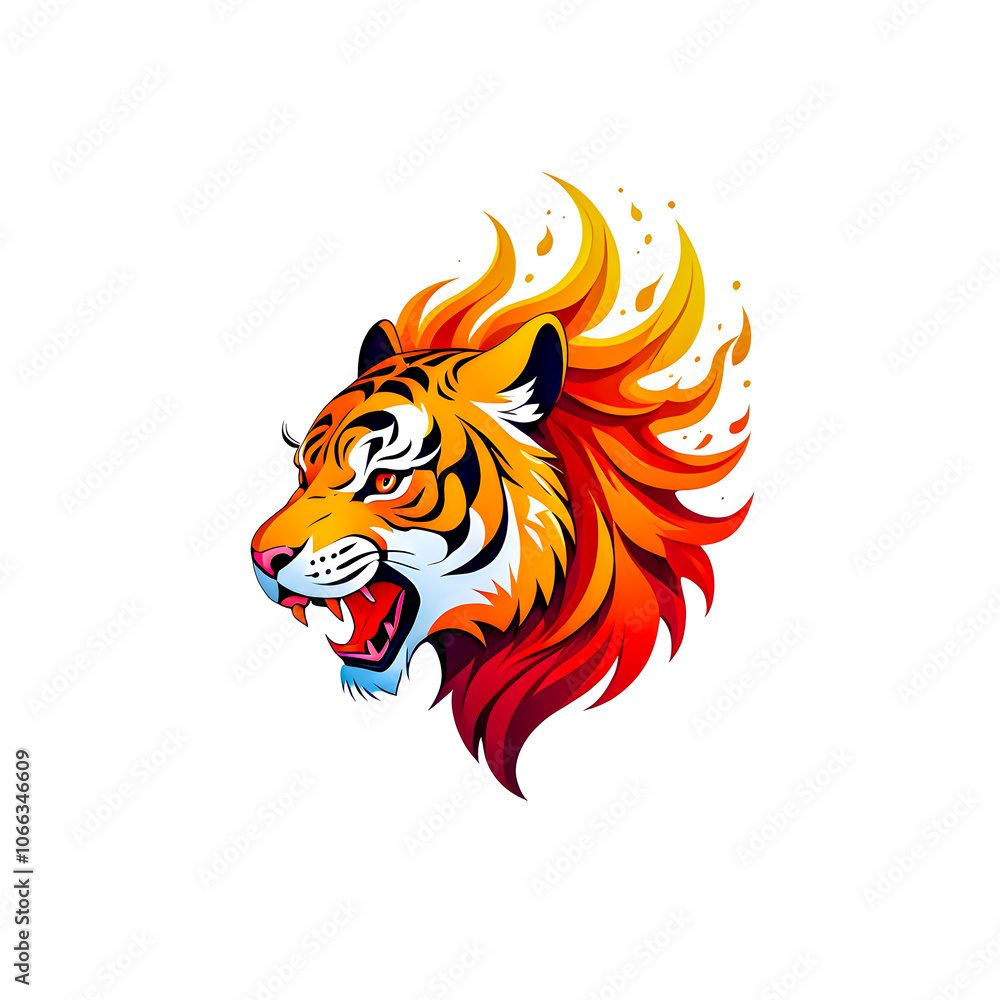 illustration of tiger animal mascot head logo on white background. illustration of tiger animal mascot head logo on white background.