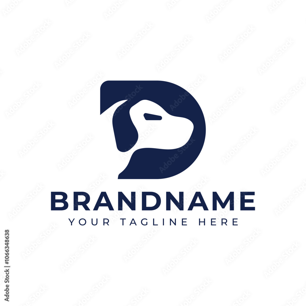 Letter D Dog Logo, symbolizing loyalty, playfulness, and companionship Letter D Dog Logo, symbolizing loyalty, playfulness, and companionship