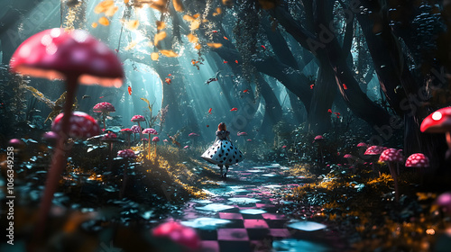 A alice in wonderland background