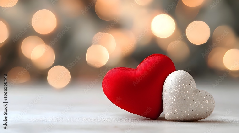 Simple red and white heart shaped with romantic love quote on soft blurred background Minimal elegant design for Valentine s Day wedding anniversary or other loving Simple red and white heart shaped with romantic love quote on soft blurred background Minimal elegant design for Valentine s Day wedding anniversary or other loving