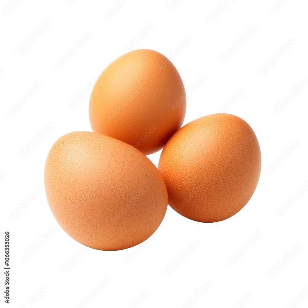Three Brown Eggs Isolated on White Background Three Brown Eggs Isolated on White Background