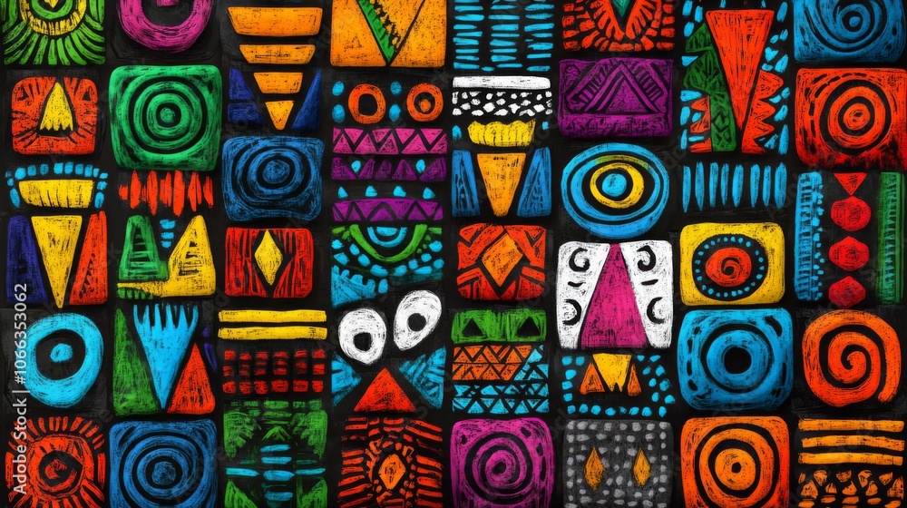 Abstract Geometric Pattern with Vibrant Colors and Shapes Abstract Geometric Pattern with Vibrant Colors and Shapes