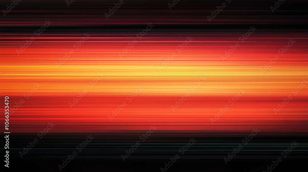 Abstract blurred background with colorful stripes of light on dark orange and black, horizontal lines with gradient effect, glowing and flowing in motion Abstract blurred background with colorful stripes of light on dark orange and black, horizontal lines with gradient effect, glowing and flowing in motion