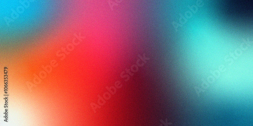 Abstract Noisy colour gradient background with purple blue red white orange beige design. Grainy gradient background noise texture effect. Vibrant gradient background template copy space