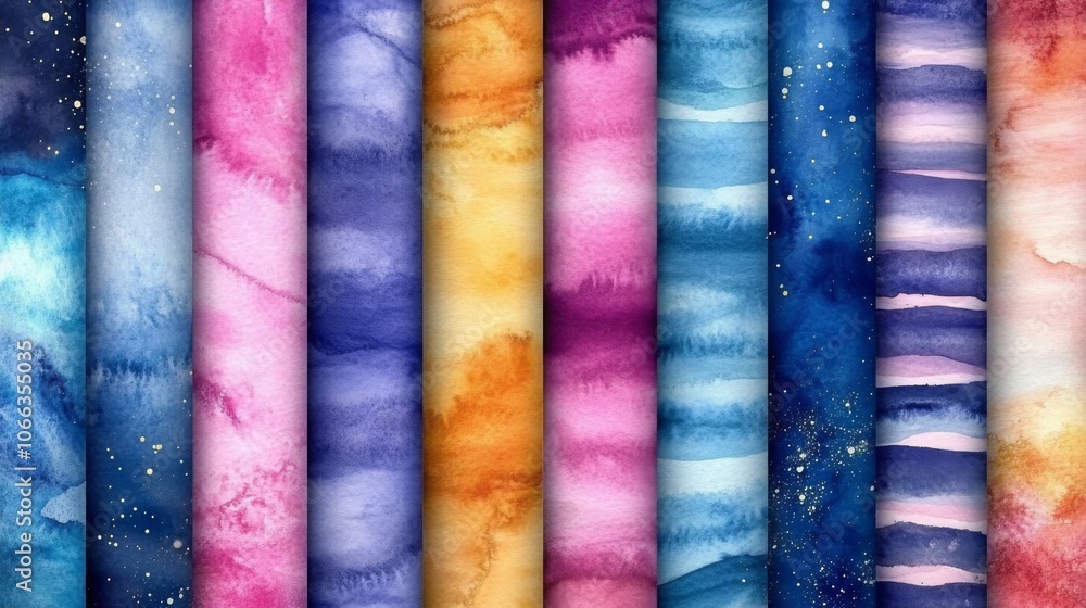 Abstract Watercolor Pattern Collection with Various Hues and Textures Abstract Watercolor Pattern Collection with Various Hues and Textures