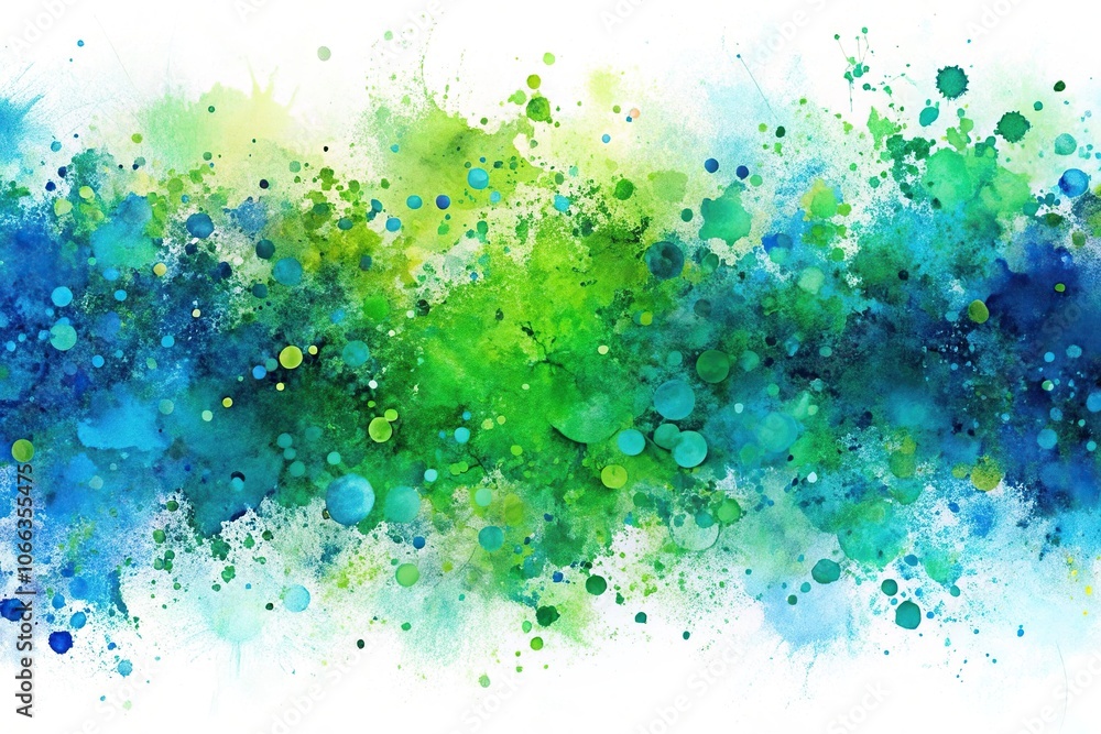Obraz premium Abstract blue and green splatter pattern