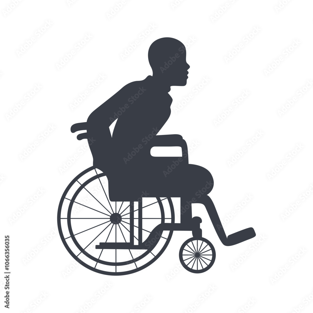 Silhouette of People Disability on Wheelchair. Vector Illustration. Silhouette of People Disability on Wheelchair. Vector Illustration.