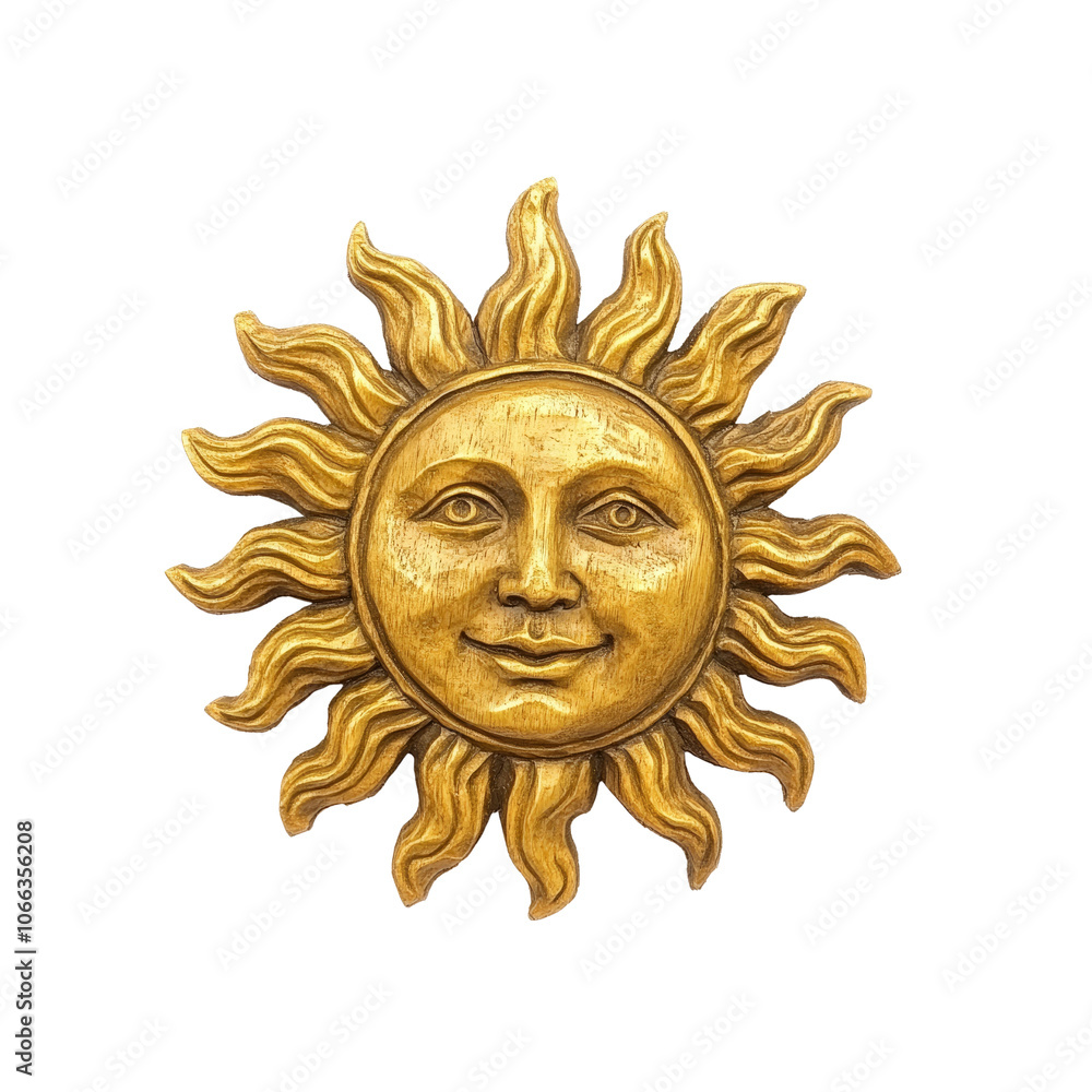 Golden Sun Face Carving Golden Sun Face Carving